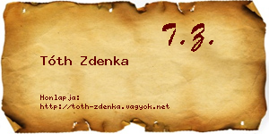 Tóth Zdenka névjegykártya